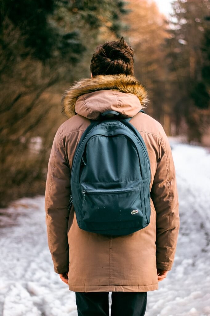 backpack, bag, man